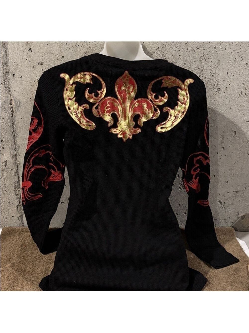 Old Skool Royalty Black and Gold Long Sleeve Tee - Picture 3 of 4